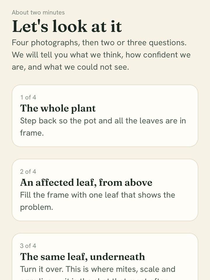 The capture screen listing four shots and why each one matters.